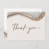 Agate Stone Marble Danke, Postcard Einladungspostkarte (Vorne/Hinten)