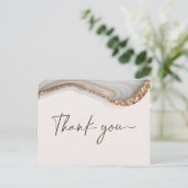 Agate Stone Marble Danke, Postcard Einladungspostkarte (Stehend Vorderseite)