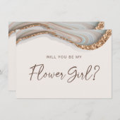 Agate Stone Marble Flower Girl Card Dankeskarte (Vorne/Hinten)
