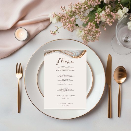 Agate Stone Marble Menu Card