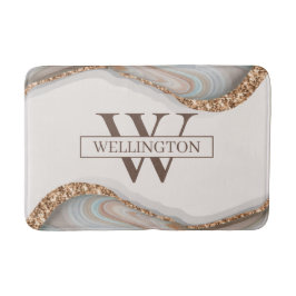 Agate Stone Marble Monogram Name Badematte