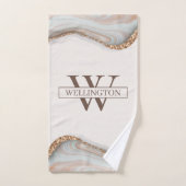Agate Stone Marble Monogram Name Badhandtuch Set (Handtuch)