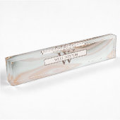 Agate Stone Marble Monogram Name Namensplakette