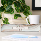 Agate Stone Marble Monogram Name Namensplakette
