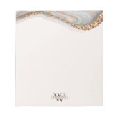 Agate Stone Marble Monogram Name Notizblock (Vorderseite)