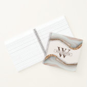 Agate Stone Marble Monogram Name Notizblock (Innenseite)