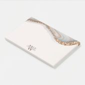 Agate Stone Marble Monogram Name Postit Notes Post-it Klebezettel (angewinkelt)