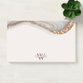 Agate Stone Marble Monogram Name Postit Notes Post-it Klebezettel (Büro)