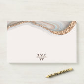 Agate Stone Marble Monogram Name Postit Notes Post-it Klebezettel (Auf Schreibtisch)