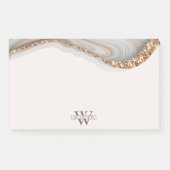 Agate Stone Marble Monogram Name Postit Notes Post-it Klebezettel (Vorderseite)