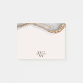 Agate Stone Marble Monogram Name Postit Notes Post-it Klebezettel (Vorderseite)