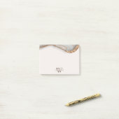 Agate Stone Marble Monogram Name Postit Notes Post-it Klebezettel (Auf Schreibtisch)
