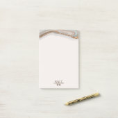 Agate Stone Marble Monogram Name Postit Notes Post-it Klebezettel (Auf Schreibtisch)