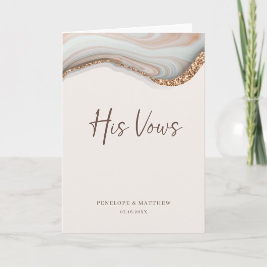 Agate Stone Marble Seine Vows Card Karte (Vorderseite)