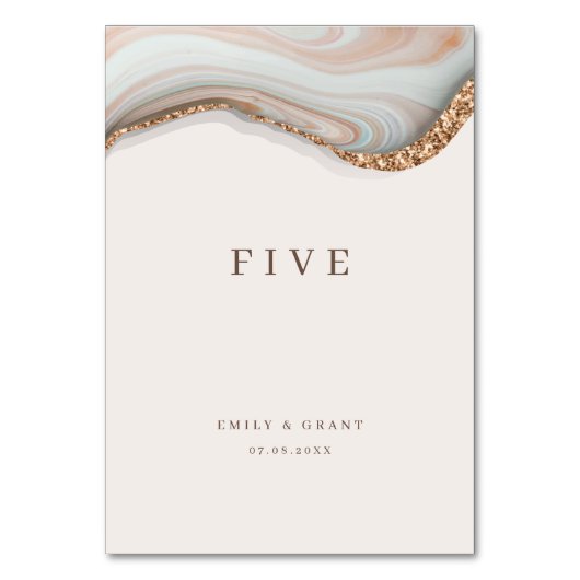 Agate Stone Marble Tischnummer (Rückseite)