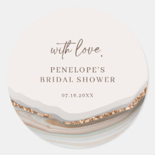 Agate Stone Marmor mit Liebe Runder Aufkleber