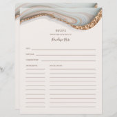 Agate Stone Marmorname Rezeptkarte (Vorne/Hinten)