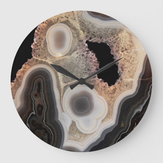 Agate Stone Wall Clock Große Wanduhr (Vorderseite)