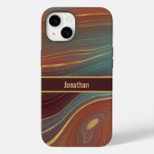 Agate Strata Look - Burgunder Rust und Dusty Aqua Case-Mate iPhone Hülle (Rückseite)