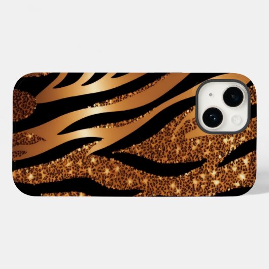 Agate Tiger Blue Glitzer iPhone Mate Tough Case (Rückseite (Horizontal))