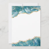 Agate Turquoise Aquamarin Gold Blue Wedding Einladung (Rückseite)