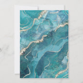 Agate Turquoise Aquamarin Gold Wedding Einladung (Rückseite)