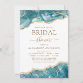 Agate Turquoise Brautparty Aquamarin Einladung (Vorderseite)