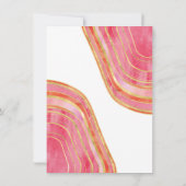 Agate Watercolor in Red Gold Accent Wedding Einladung (Rückseite)