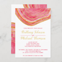 Agate Watercolor in Red Gold Accent Wedding