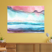 Agate Watercolor Style Leinwanddruck (Insitu (Wohnzimmer))