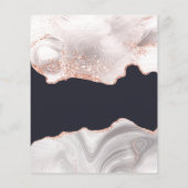 Agate White Rose Gold Hochzeit Flyer (Hinten)