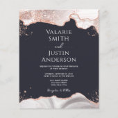 Agate White Rose Gold Hochzeit Flyer (Vorne)