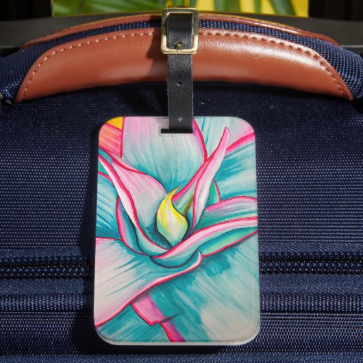 Agave Aquarellkunst Gepäckanhänger (Vorderseite Insitu 2)