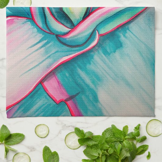 Agave Aquarellkunst Geschirrtuch (Gefaltet)