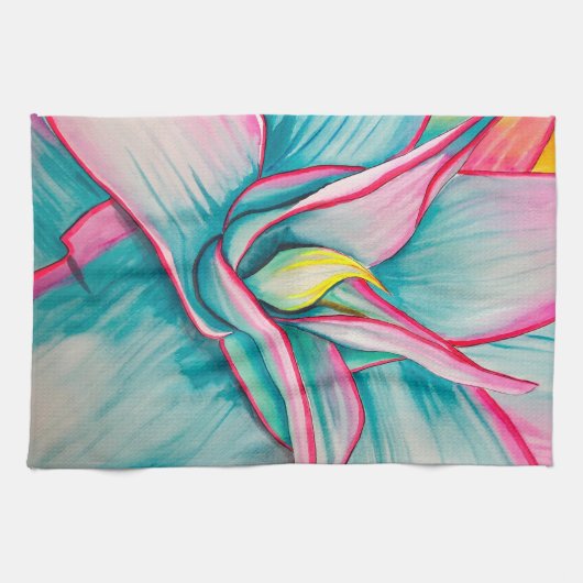 Agave Aquarellkunst Geschirrtuch (Horizontal)