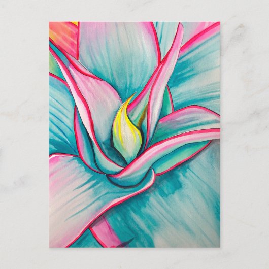Agave Aquarellkunst Postkarte (Vorderseite)