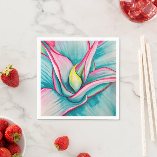 Agave Aquarellkunst Serviette (Beispiel)