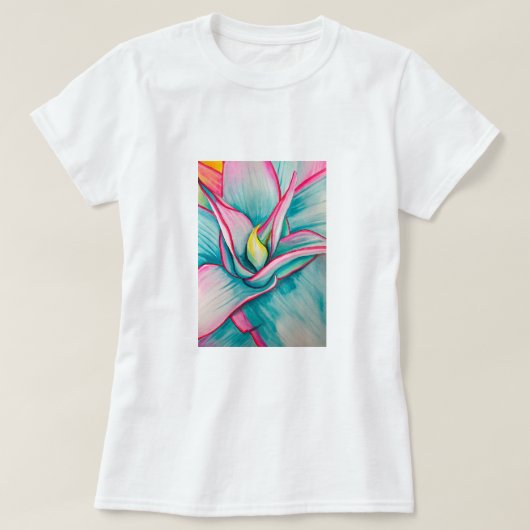 Agave Aquarellkunst T-Shirt (Design vorne)