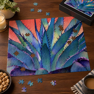 Agave bei Sonnenuntergang Puzzle