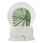 Agave Pflanze grün und weiß gestrichen Schneekugel (Rückseite)