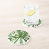 Agave Pflanze grün und weiß gestrichen Untersetzer (Seite)