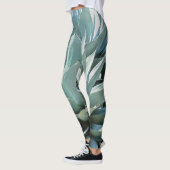 Agave Pflanze Succulent Blue Cacti Botanische Wüst Leggings (Links)