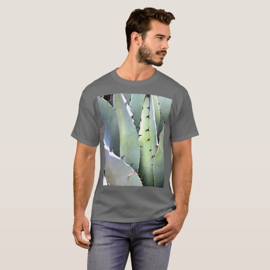 Agave Pflanze Succulent Blue Cacti Tequila Wüste T-Shirt (Vorne ganz)