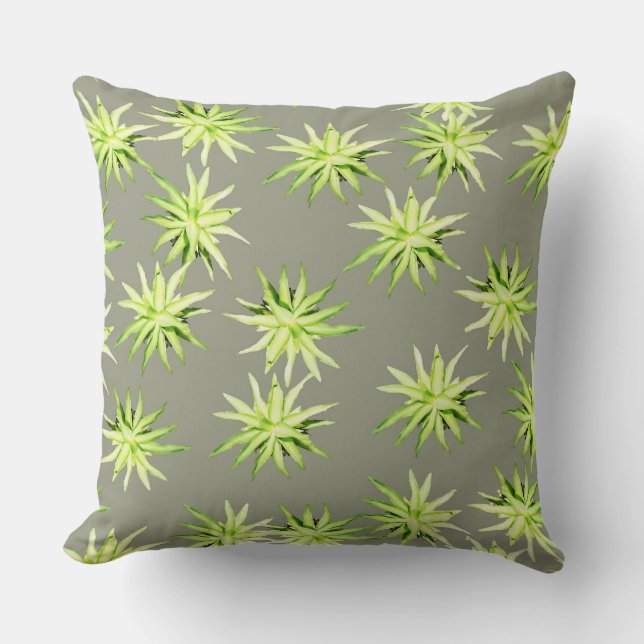 Agave Rosette - Nopal Mist Throw Kissen (Vorderseite)