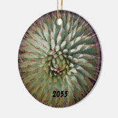 Agave Spikes Green und Lila Holiday Keramik Ornament (Links)