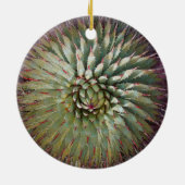 Agave Spikes Green und Lila Holiday Keramik Ornament (Hinten)