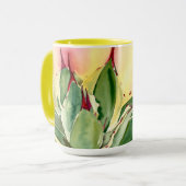 Agave Watercolor-Tasse, Gelb, durch Debra-Lee Tasse (Vorderseite Links)