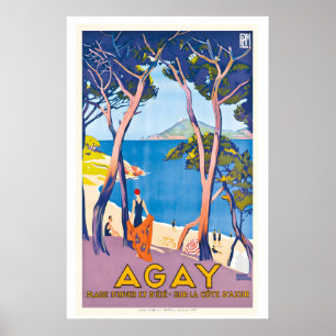 Agay Provence Côte d'Azur Frankreich Vintage Reise Poster