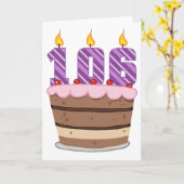 Age 106 on Birthday Cake Karte (Gelbe Blume)