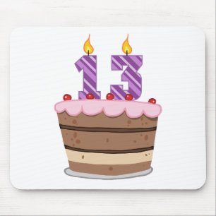 Age 13 on Birthday Cake Mousepad